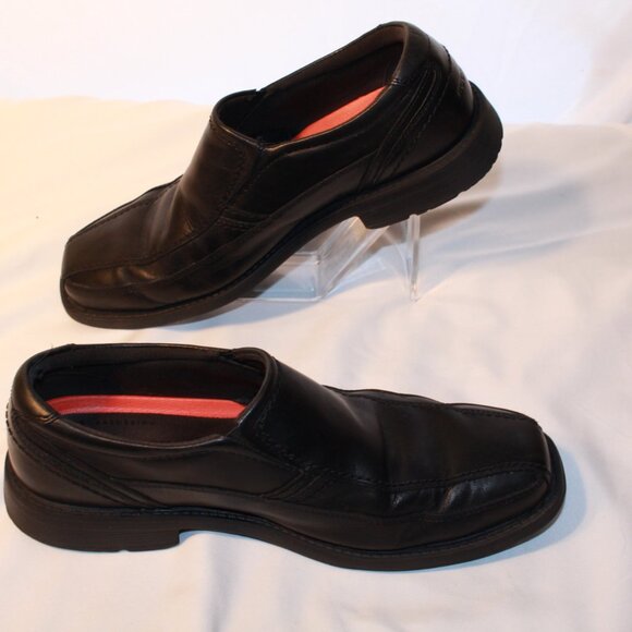 Rockport Size 8.5 Wide Black Leather STYLE LEADER 2 Bike Toe Slip On Loafer - Picture 4 of 13